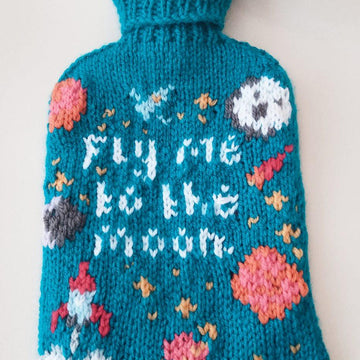 Fly Me to The Moon Hot Water Bottle Cover
