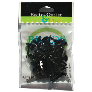 Eyelet Outlet Round Brads 8mm 40/Pkg - Black