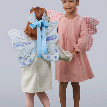 Simplicity Children's Wings in Sizes S-M-L, Crown, Tote, Backpack and Wings and Crown for Doll or Plush Animals by Laura Ashley S9765 - Sewing Pattern