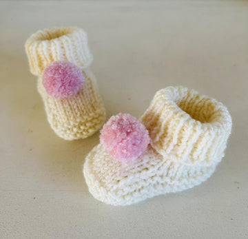 Baby Pompom Booties