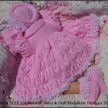 Leaf and Bud Matinee Set 16-22” doll (preemie-3m+ baby)