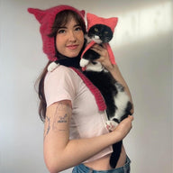 Matching knitted cat hats