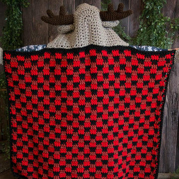 Hooded Woodland Moose Blanket