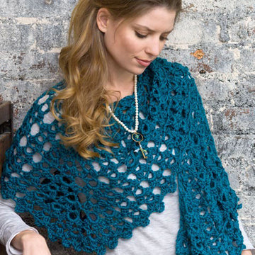 Graceful Shell Shawl in Red Heart Soft - LW2426EN - Downloadable PDF