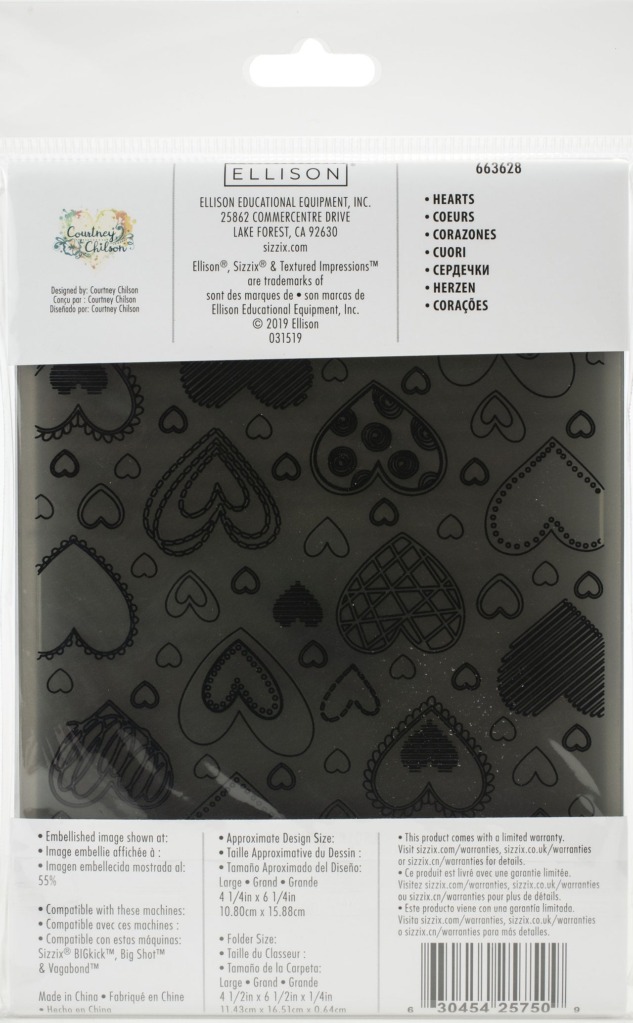Sizzix 3D Textured Impressions By Courtney Chilson - Hearts