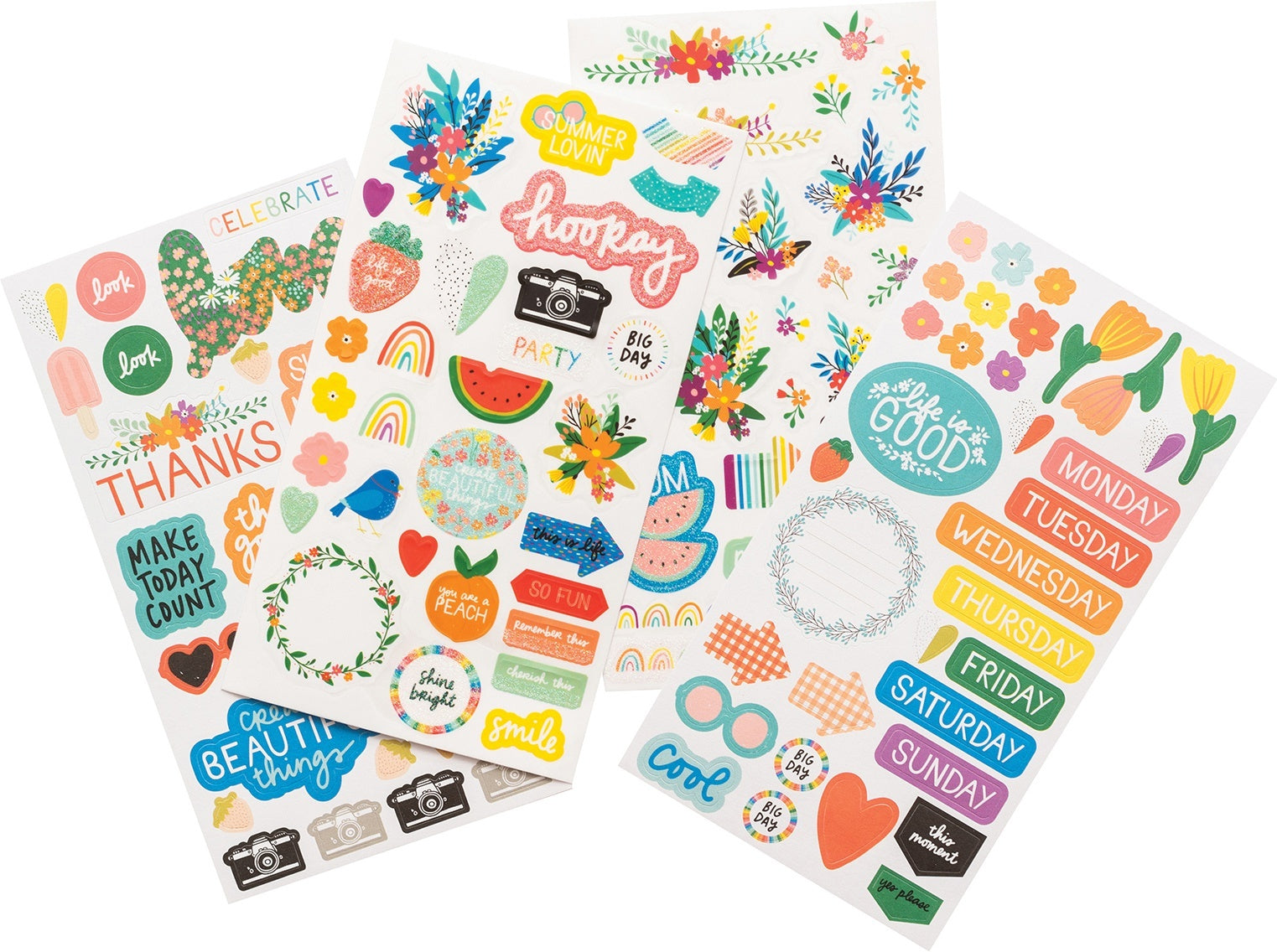 American Crafts Amy Tan Picnic In The Park Sticker Book - Icon & Phrase W/Glitter Accents 196/Pkg