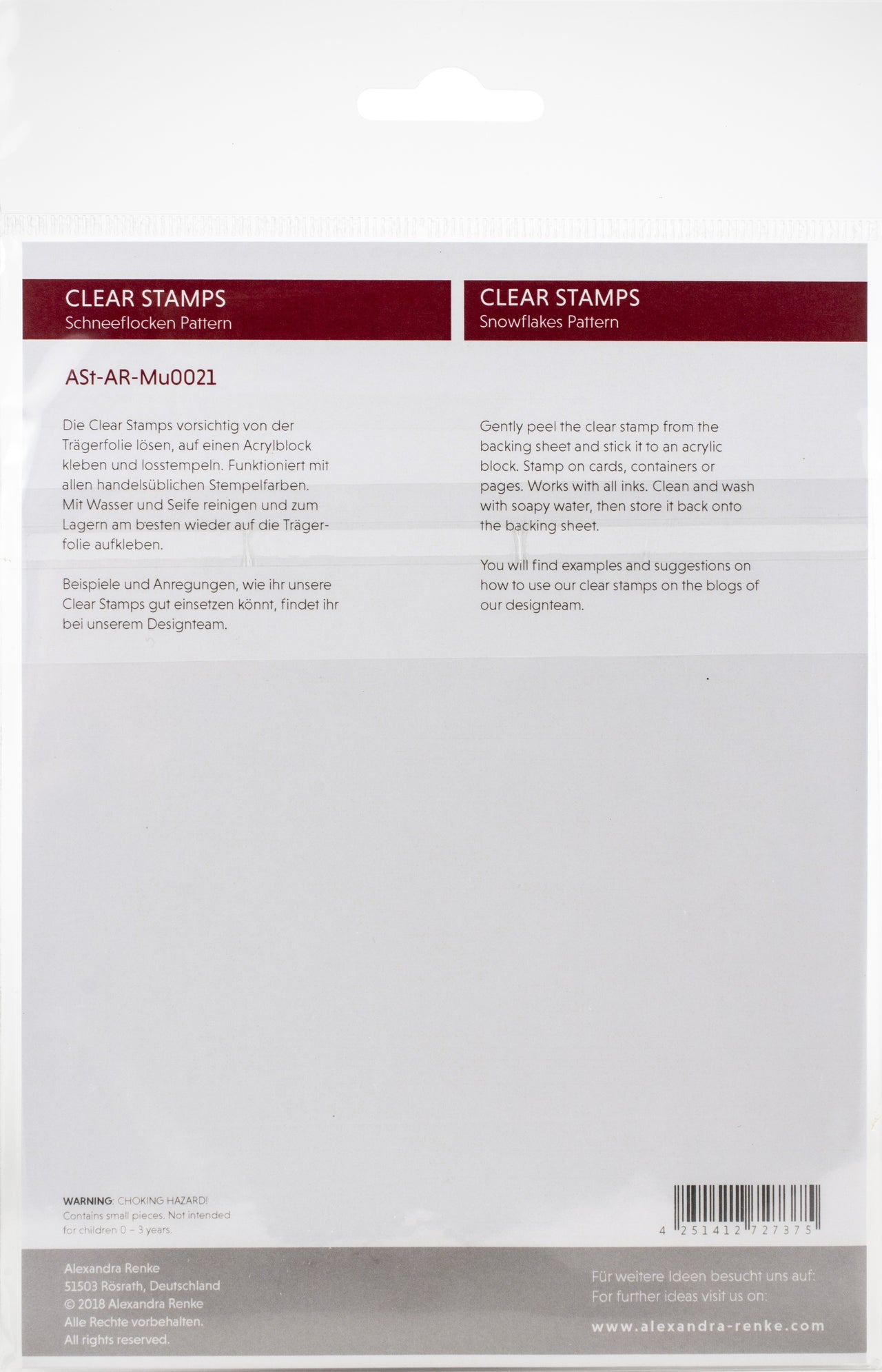Alexandra Renke Abstract Clear Stamps - Snowflakes Pattern