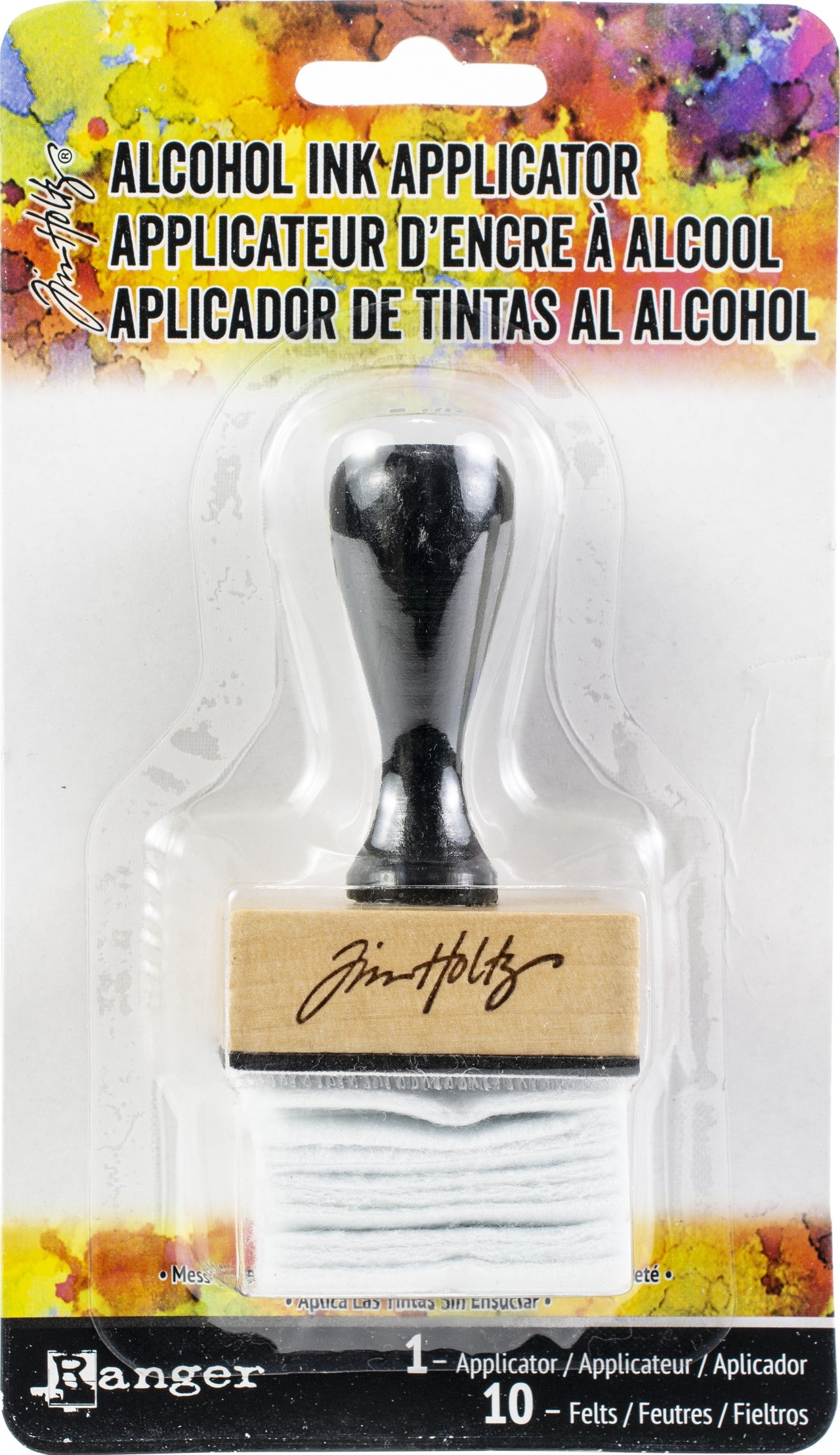 Ranger Tim Holtz Adirondack Alcohol Ink Applicator - Stamp Handle W/10 Felts