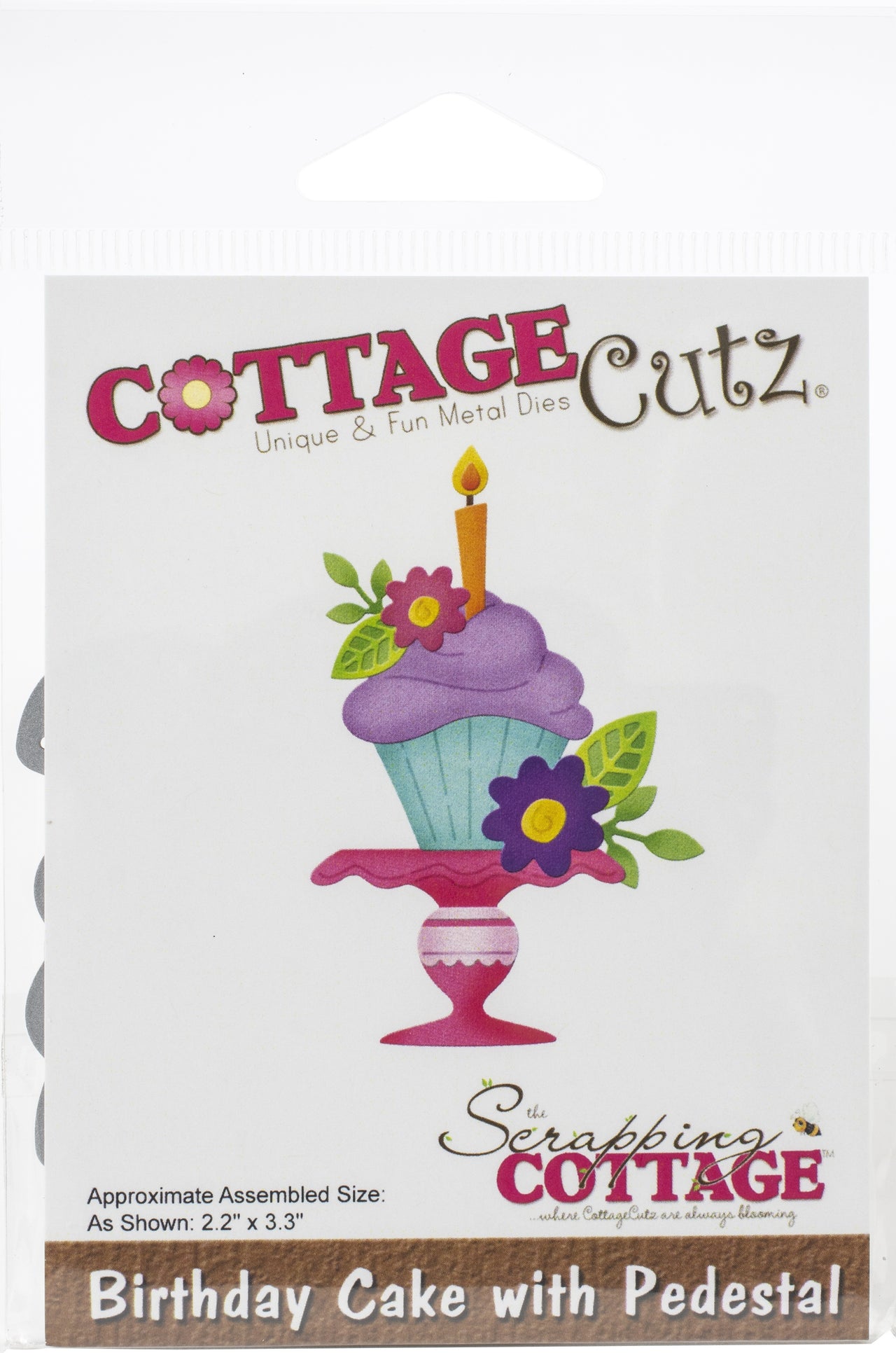 CottageCutz Dies - Birthday Cake W/Pedestal, 2.2"X3.3"