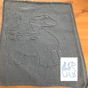 Nr. 694 Dinosaur 103 stitches guest towel