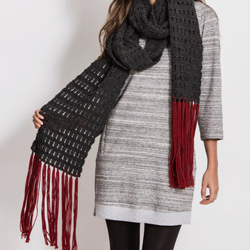 Silver Bay Scarf in Blue Sky Fibers Woolstok - 201616 - Downloadable PDF