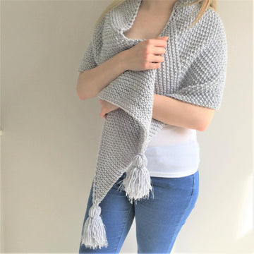 “Sea Silver” Scarf Shawl - toddler to adult