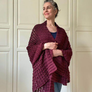 Easy Wrap Shawl Crochet Pattern: Wrapped In Red Wrap Shawl