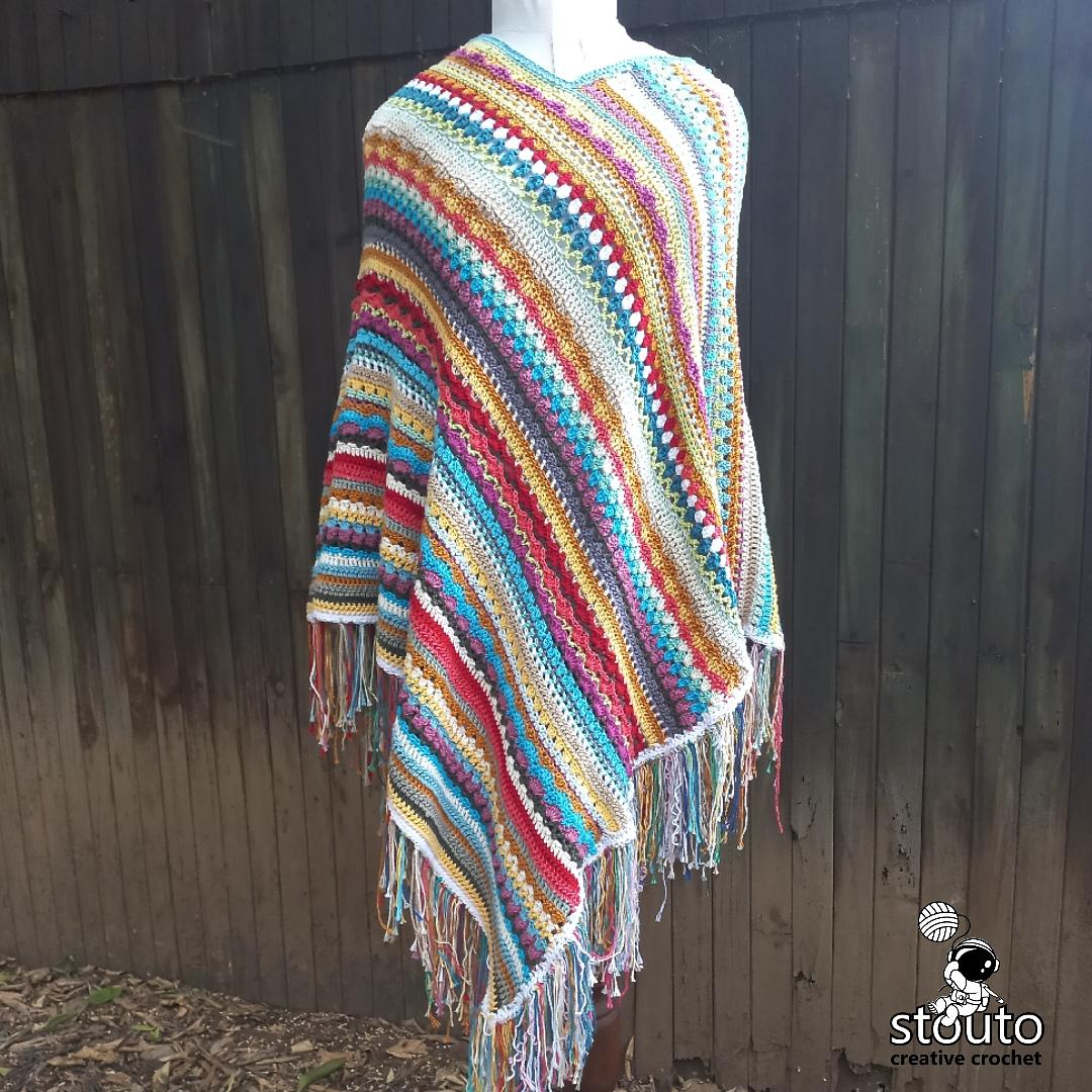Crochet Poncho Pattern Shabby Chic Bohemian styled poncho pattern for men and women.