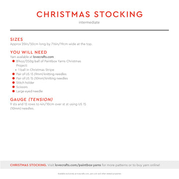 Christmas Stocking - Free Knitting Pattern for Christmas in Paintbox Yarns Christmas Project by Paintbox Yarns
