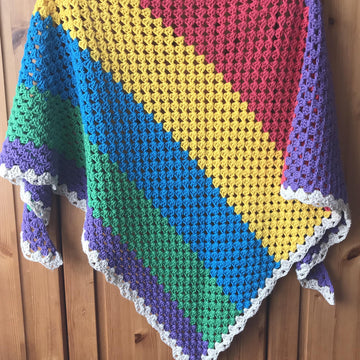 Colour Block Granny Scarf