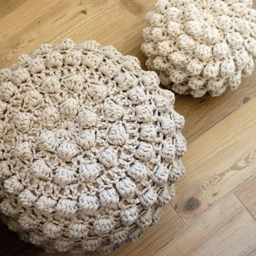 VIDEO TUTORIAL 4 Knitted & Crochet Pouf Floor cushion Patterns, Crochet Pattern, Knit Pattern