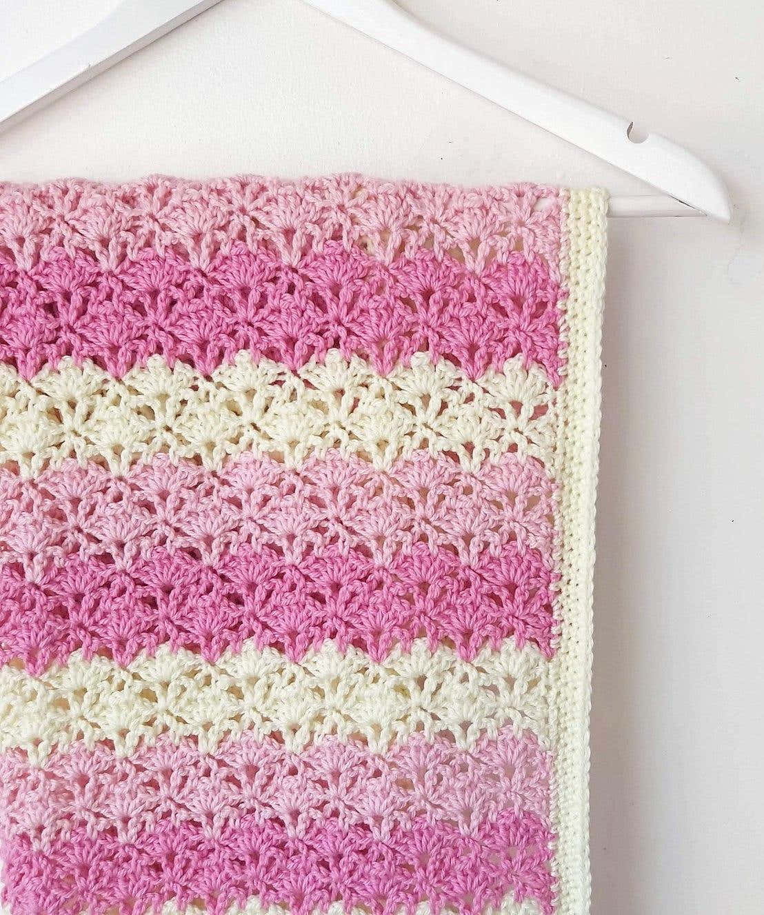 Lace Fan Stitch Baby Blanket