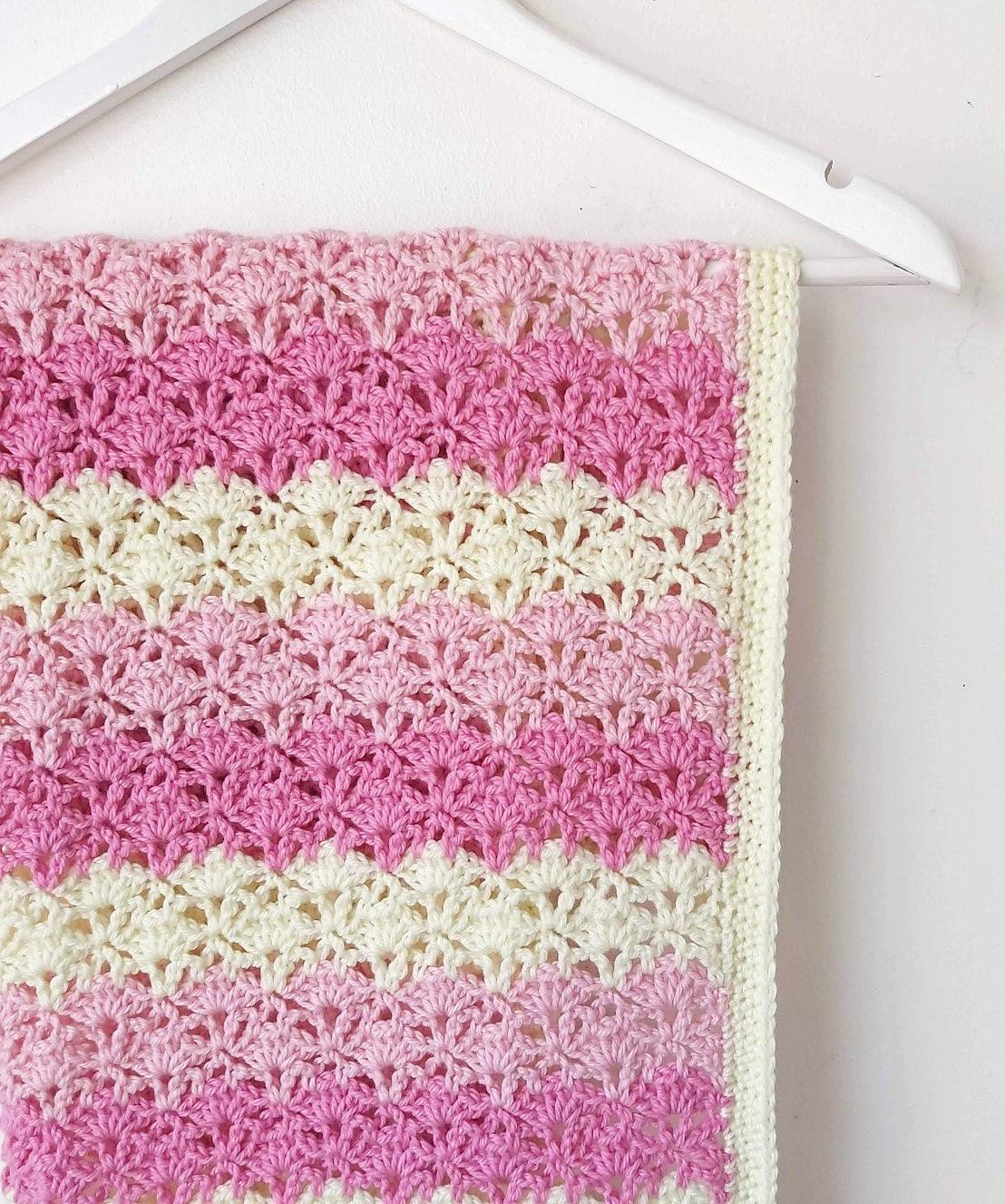 Lace Fan Stitch Baby Blanket