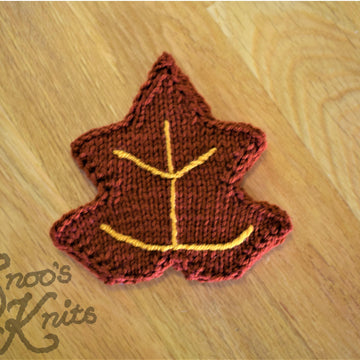 Free Autumn Leaf Coaster Knitting Pattern Snoo's Knits