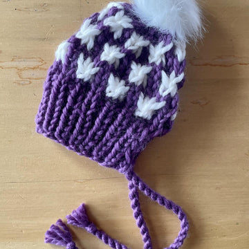 Starry Nights Ear-Flap Hat - star stitch aviator