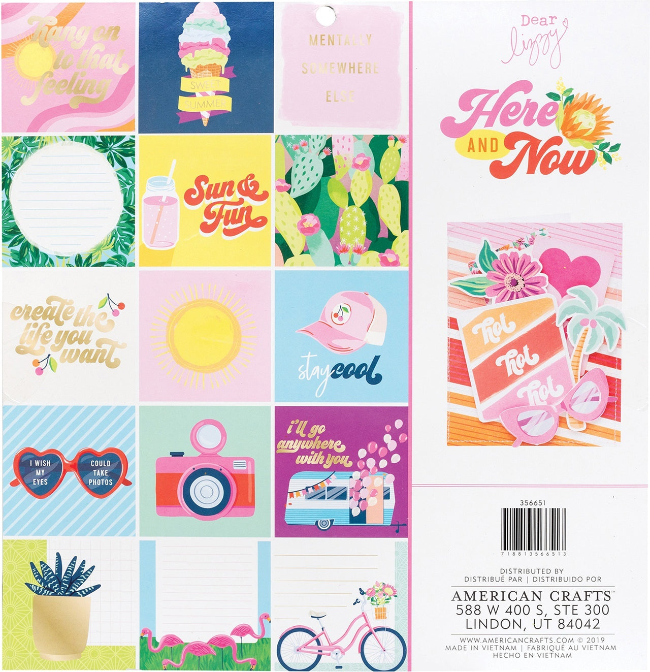 American Crafts Single-Sided Paper Pad 12"X12" 48/Pkg - Dear Lizzy Here & Now