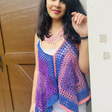 Square Charm Crochet Tank Top