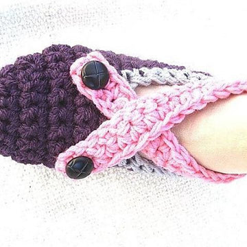 Cross Strap Slippers - Crochet Pattern 183