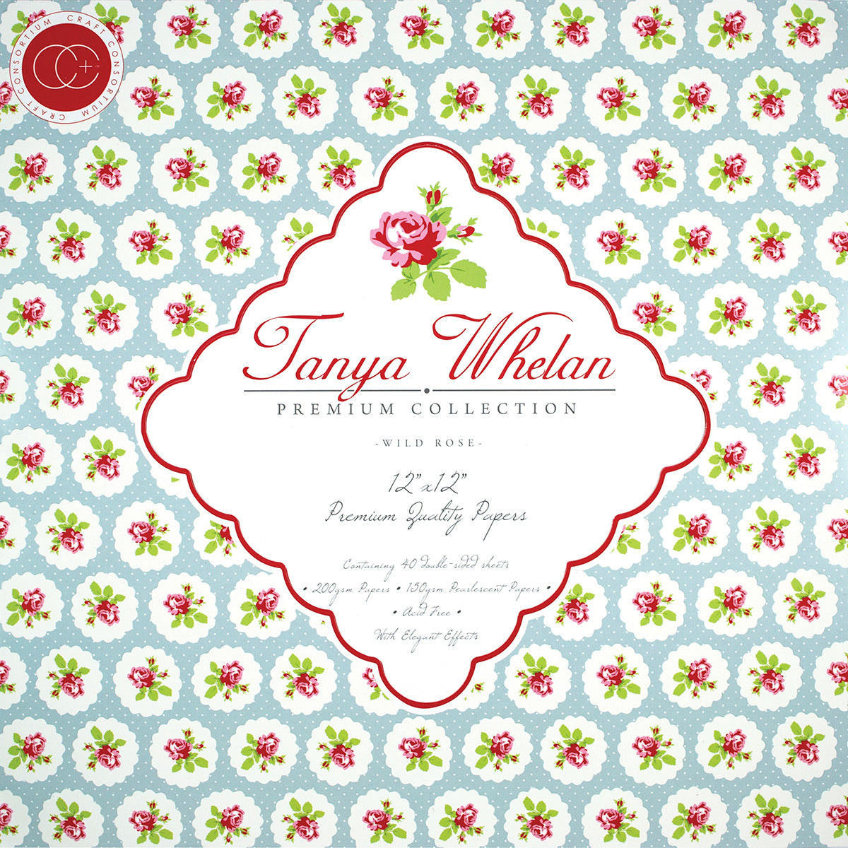 Craft Consortium Double-Sided Paper Pad 12"X12" 40/Pkg - Tanya Whelan Wild Rose