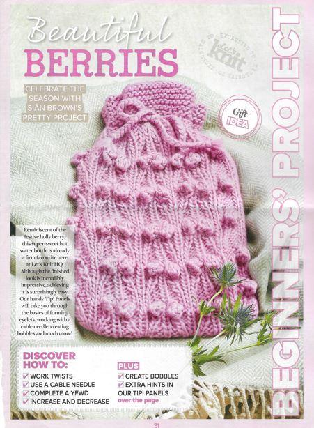 Holly Berries Hot Water Bottle Cover