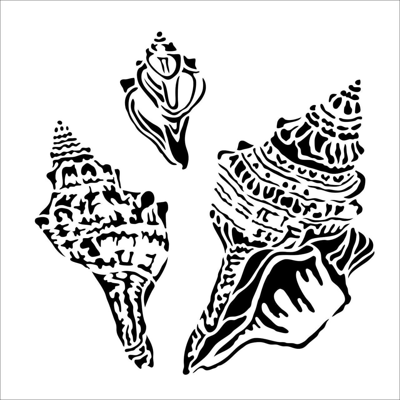 The Crafter's Workshop Crafter's Workshop Template 6"X6" - Conch Shells