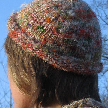 Recycled silk or silk and banana fibre beanie