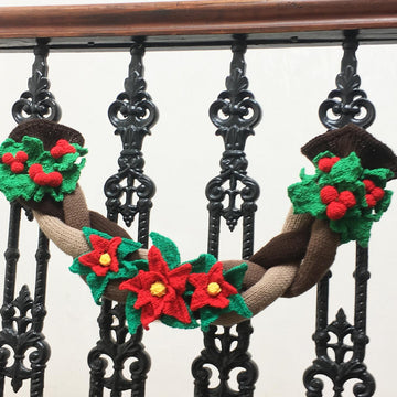 Christmas garland / swag with poinsettia and holly