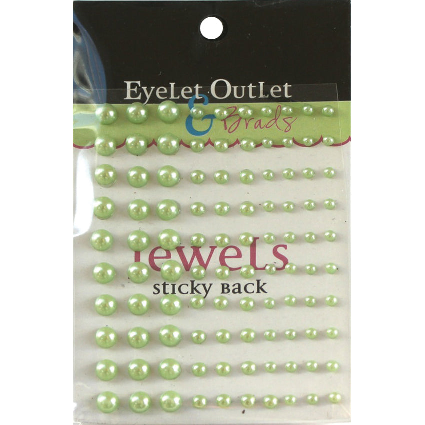 Eyelet Outlet Adhesive Pearls Multi-Size 100/Pkg - Green