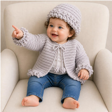 Harriet Newborn to 10 Years Cardigan and Hat Set