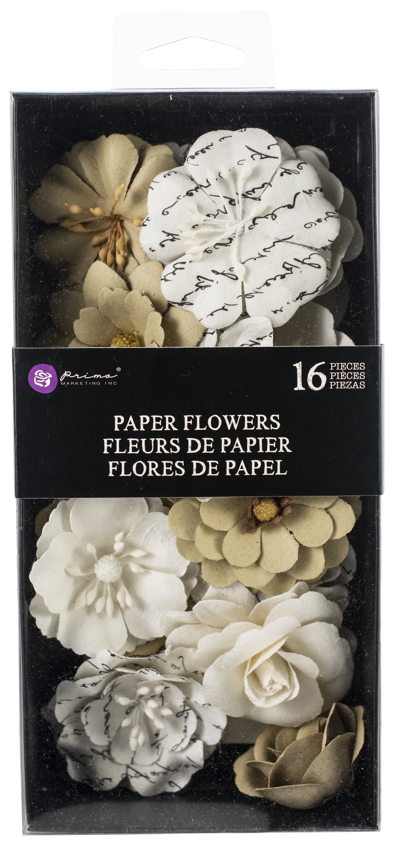 Prima Marketing Mulberry Paper Flowers - Alterable, 16/Pkg