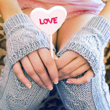 Heart Warmers Heart Cable Knit Legwarmers and Mini Mitts in Girls and Adult Sizes