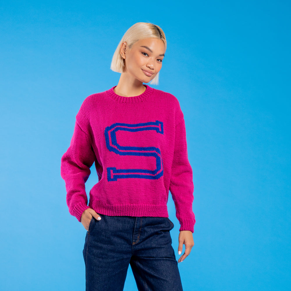 Women's Alphabet Sweater - Free Jumper Knitting Pattern for Women in Paintbox Yarns  Simply Aran