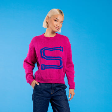 Women's Alphabet Sweater - Free Jumper Knitting Pattern for Women in Paintbox Yarns  Simply Aran
