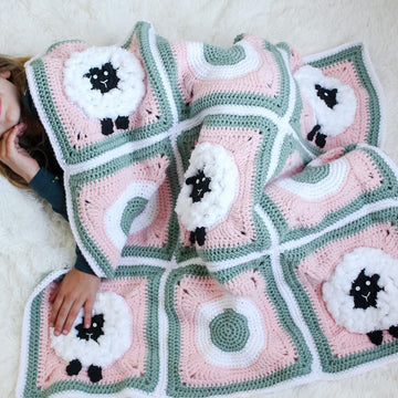 Sheep Granny Square Blanket