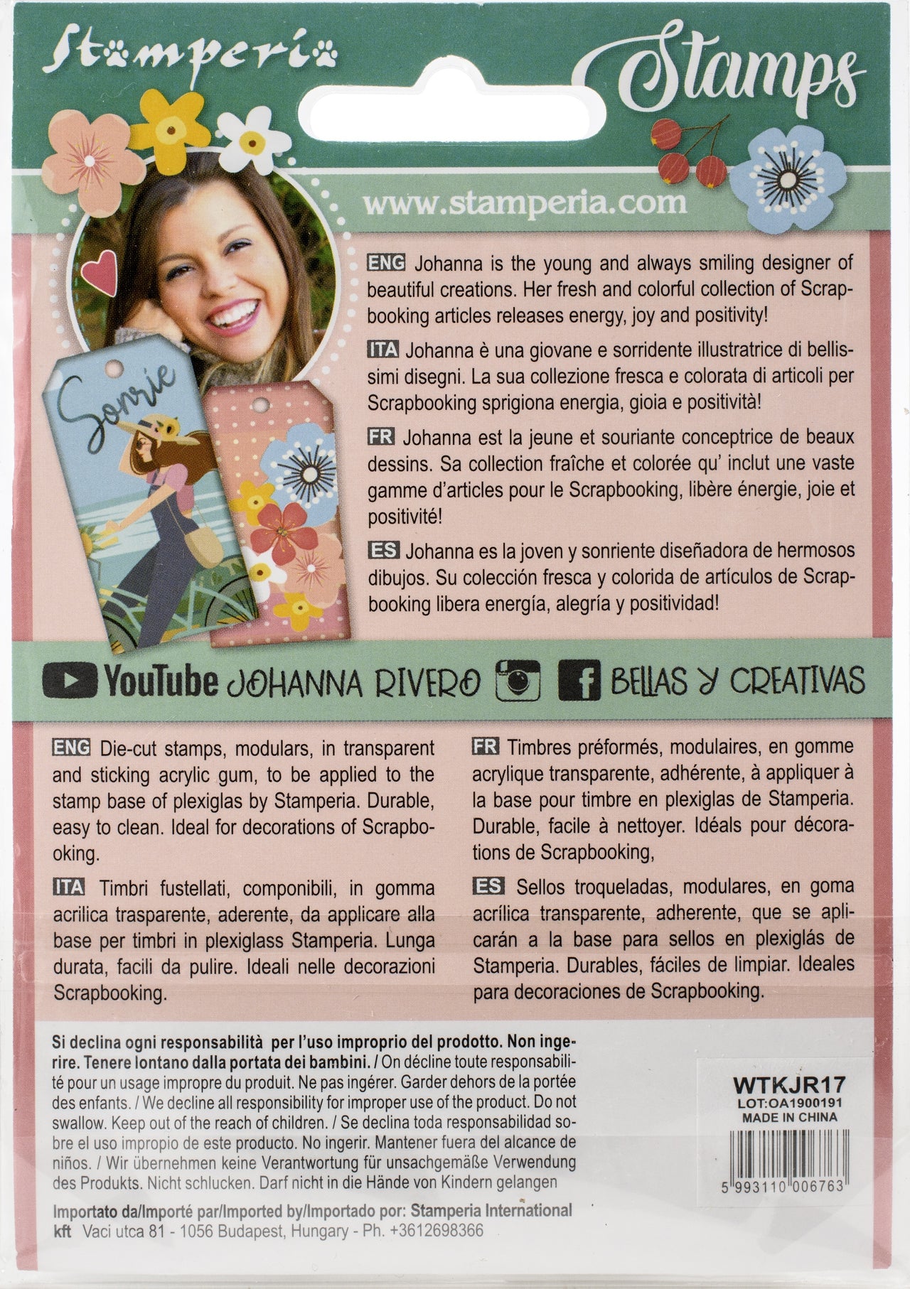 Stamperia Intl Stamperia Cling Stamps - Recuerdo X Johanna Rivero