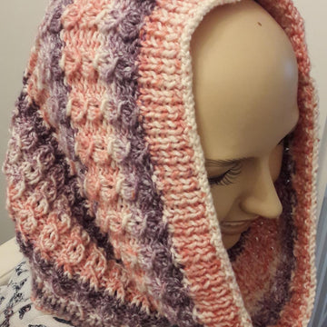 Ladies Hat & Cowl Mock Cable Aran Yarn