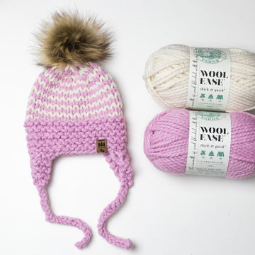 Pinstripe Ear Flaps Toque Hat Baby Children Women