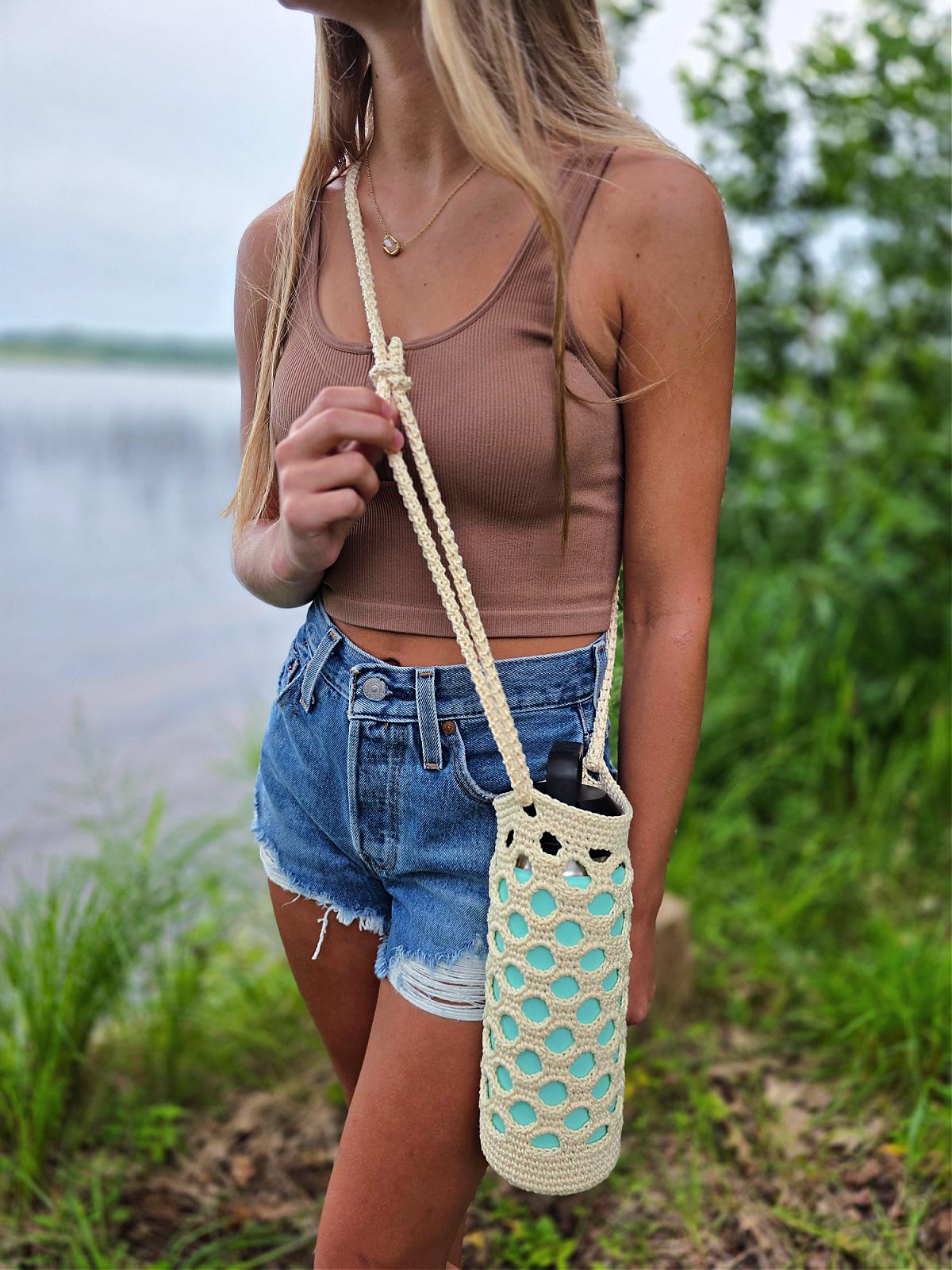 Ocean Reef Crochet Water Bottle Holder