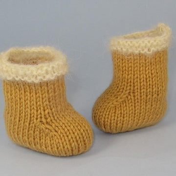 Baby Simple Fur Trim Booties (Bootees)