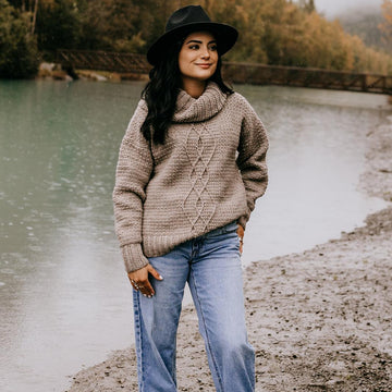 Aelia Cable Crochet Sweater
