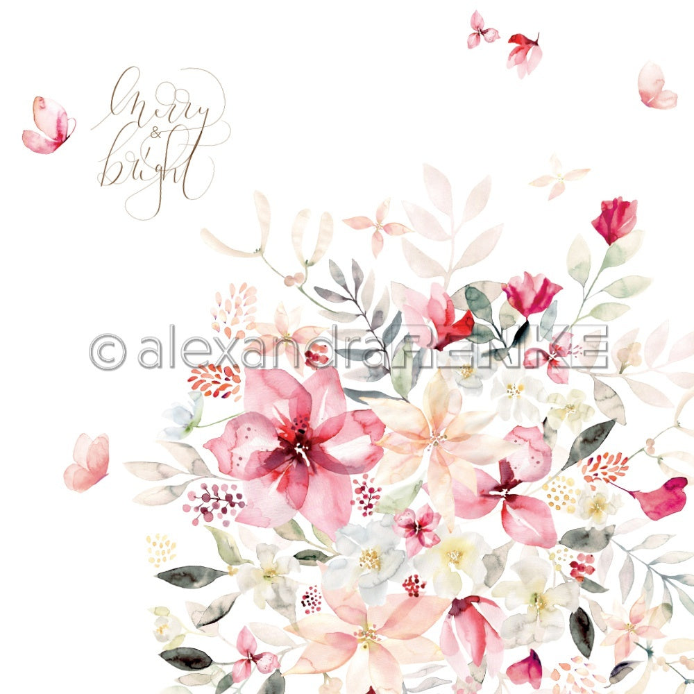 Alexandra Renke Christmas Floral Design Paper 12"X12" 25/Pkg - International Amaryllis