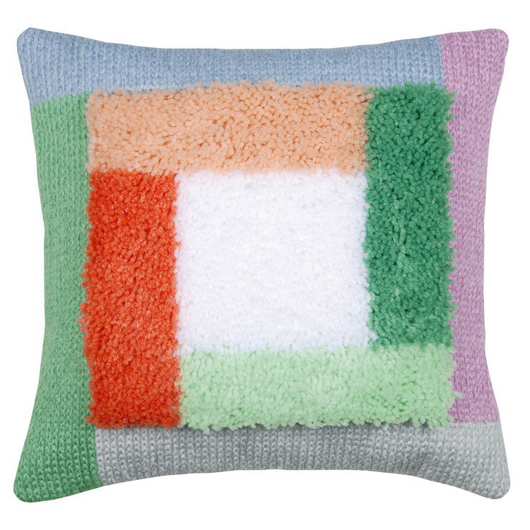 Vervaco Palm Springs Colour Blocks Latch Hook & Chain Stitch Cushion Kit