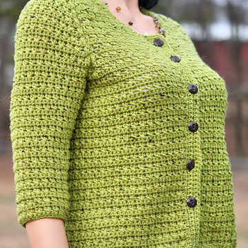 Crossed Stitch Button Front Cardigan