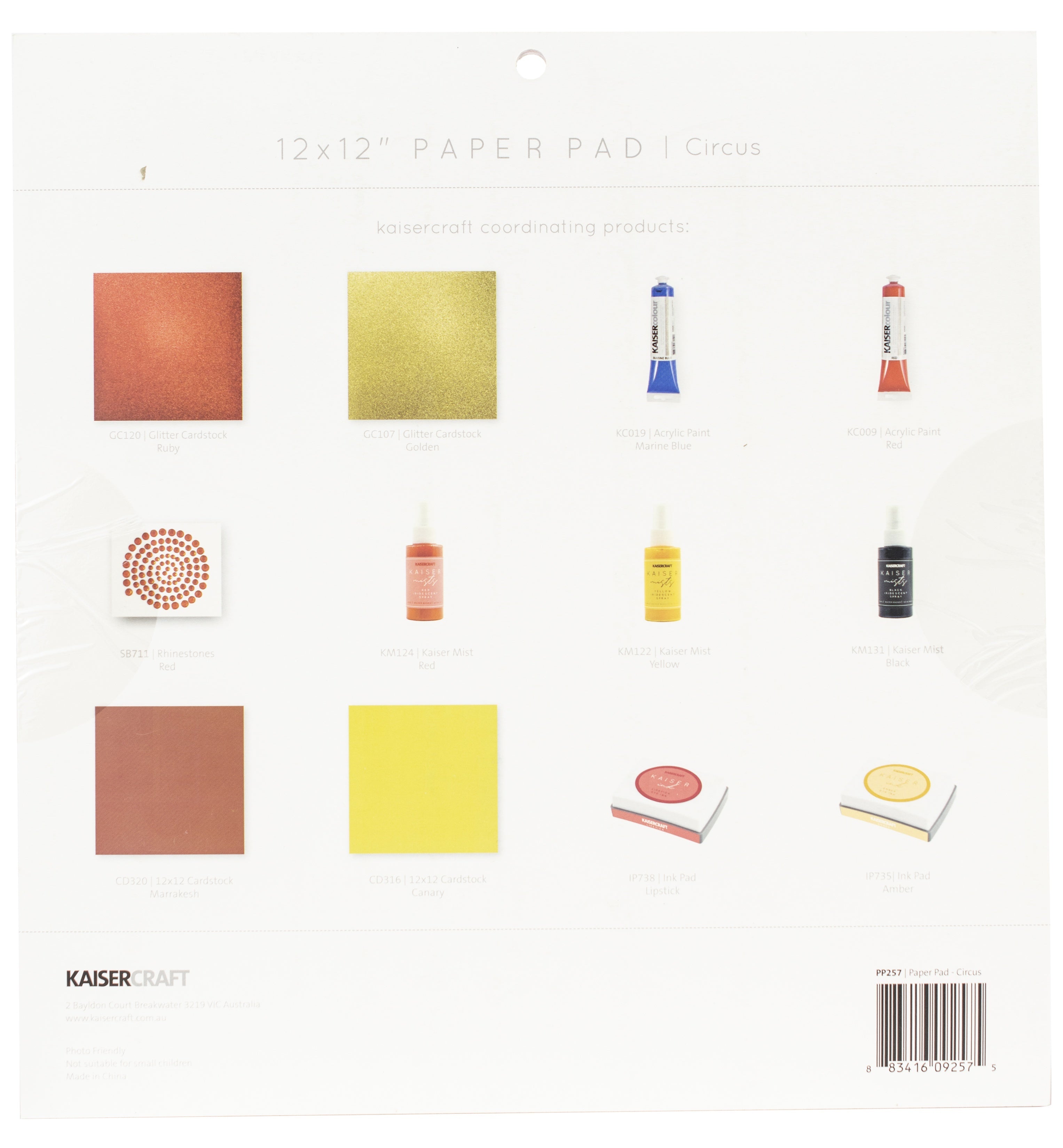 Kaisercraft Specialty Paper Pad 12"X12" 36/Pkg - Circus